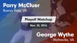 Matchup: Parry McCluer vs. George Wythe  2016
