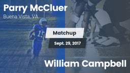 Matchup: Parry McCluer vs. William Campbell 2017