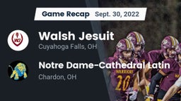 Recap: Walsh Jesuit  vs. Notre Dame-Cathedral Latin  2022