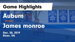 Auburn  vs James monroe Game Highlights - Dec. 20, 2019