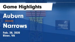 Auburn  vs Narrows Game Highlights - Feb. 28, 2020