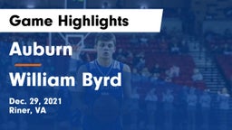 Auburn  vs William Byrd  Game Highlights - Dec. 29, 2021