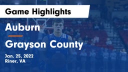 Auburn  vs Grayson County  Game Highlights - Jan. 25, 2022