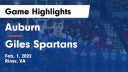 Auburn  vs Giles  Spartans Game Highlights - Feb. 1, 2022