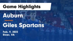 Auburn  vs Giles  Spartans Game Highlights - Feb. 9, 2022