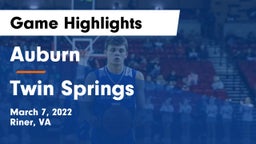 Auburn  vs Twin Springs  Game Highlights - March 7, 2022