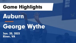 Auburn  vs George Wythe  Game Highlights - Jan. 20, 2023