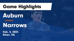 Auburn  vs Narrows  Game Highlights - Feb. 4, 2023