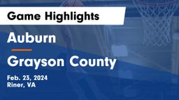 Auburn  vs Grayson County  Game Highlights - Feb. 23, 2024