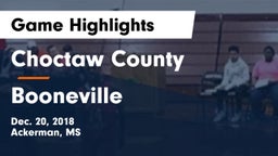 Choctaw County  vs Booneville  Game Highlights - Dec. 20, 2018