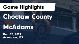 Choctaw County  vs McAdams  Game Highlights - Dec. 20, 2021