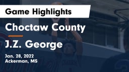 Choctaw County  vs J.Z. George  Game Highlights - Jan. 28, 2022