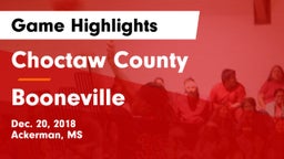 Choctaw County  vs Booneville  Game Highlights - Dec. 20, 2018