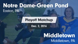Matchup: Notre Dame-Green Pon vs. Middletown  2016
