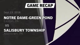 Recap: Notre Dame-Green Pond  vs. Salisbury Township  2016