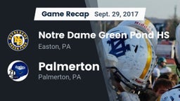 Recap: Notre Dame Green Pond HS vs. Palmerton  2017