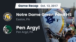 Recap: Notre Dame Green Pond HS vs. Pen Argyl  2017