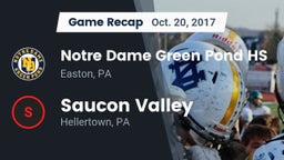 Recap: Notre Dame Green Pond HS vs. Saucon Valley  2017