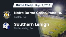Recap: Notre Dame Green Pond HS vs. Southern Lehigh  2018