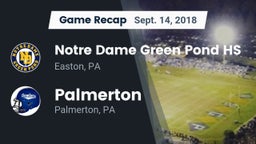 Recap: Notre Dame Green Pond HS vs. Palmerton  2018
