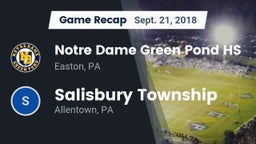 Recap: Notre Dame Green Pond HS vs. Salisbury Township  2018