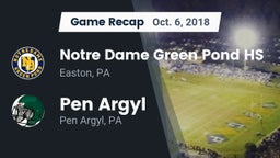 Recap: Notre Dame Green Pond HS vs. Pen Argyl  2018