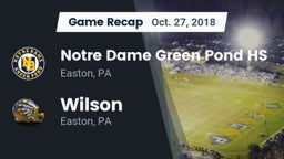 Recap: Notre Dame Green Pond HS vs. Wilson  2018
