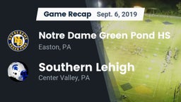 Recap: Notre Dame Green Pond HS vs. Southern Lehigh  2019