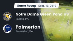 Recap: Notre Dame Green Pond HS vs. Palmerton  2019