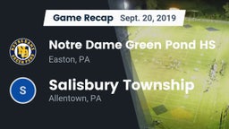 Recap: Notre Dame Green Pond HS vs. Salisbury Township  2019