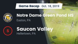 Recap: Notre Dame Green Pond HS vs. Saucon Valley  2019