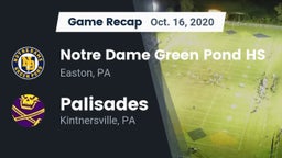 Recap: Notre Dame Green Pond HS vs. Palisades  2020