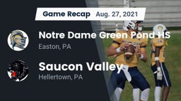 Recap: Notre Dame Green Pond HS vs. Saucon Valley  2021