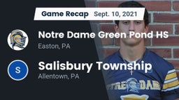 Recap: Notre Dame Green Pond HS vs. Salisbury Township  2021
