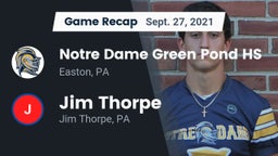 Recap: Notre Dame Green Pond HS vs. Jim Thorpe  2021