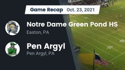 Recap: Notre Dame Green Pond HS vs. Pen Argyl  2021