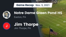 Recap: Notre Dame Green Pond HS vs. Jim Thorpe  2021