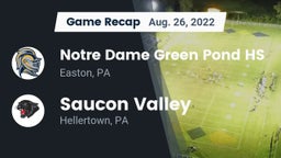 Recap: Notre Dame Green Pond HS vs. Saucon Valley  2022