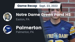 Recap: Notre Dame Green Pond HS vs. Palmerton  2022