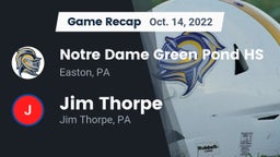 Recap: Notre Dame Green Pond HS vs. Jim Thorpe  2022