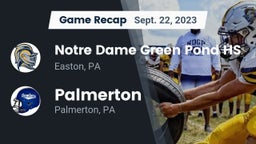 Recap: Notre Dame Green Pond HS vs. Palmerton  2023