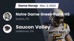 Recap: Notre Dame Green Pond HS vs. Saucon Valley  2023