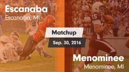 Matchup: Escanaba vs. Menominee  2016