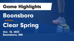 Boonsboro  vs Clear Spring  Game Highlights - Oct. 10, 2022