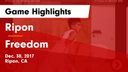 Ripon  vs Freedom  Game Highlights - Dec. 30, 2017