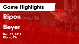 Ripon  vs Beyer Game Highlights - Dec. 28, 2018
