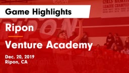 Ripon  vs Venture Academy Game Highlights - Dec. 20, 2019