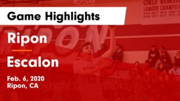Ripon  vs Escalon  Game Highlights - Feb. 6, 2020