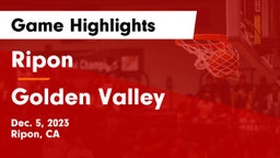 Ripon  vs Golden Valley  Game Highlights - Dec. 5, 2023