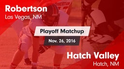 Matchup: Robertson vs. Hatch Valley  2016